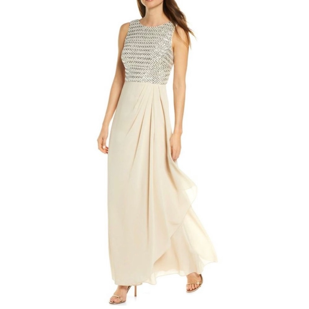 Vince Camuto Sequin Chiffon Dress